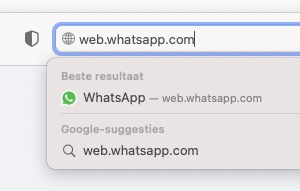 Screenshot van web.whatsapp.com in browser.