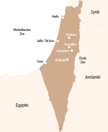 Kaart Palestina en Israël in 1917